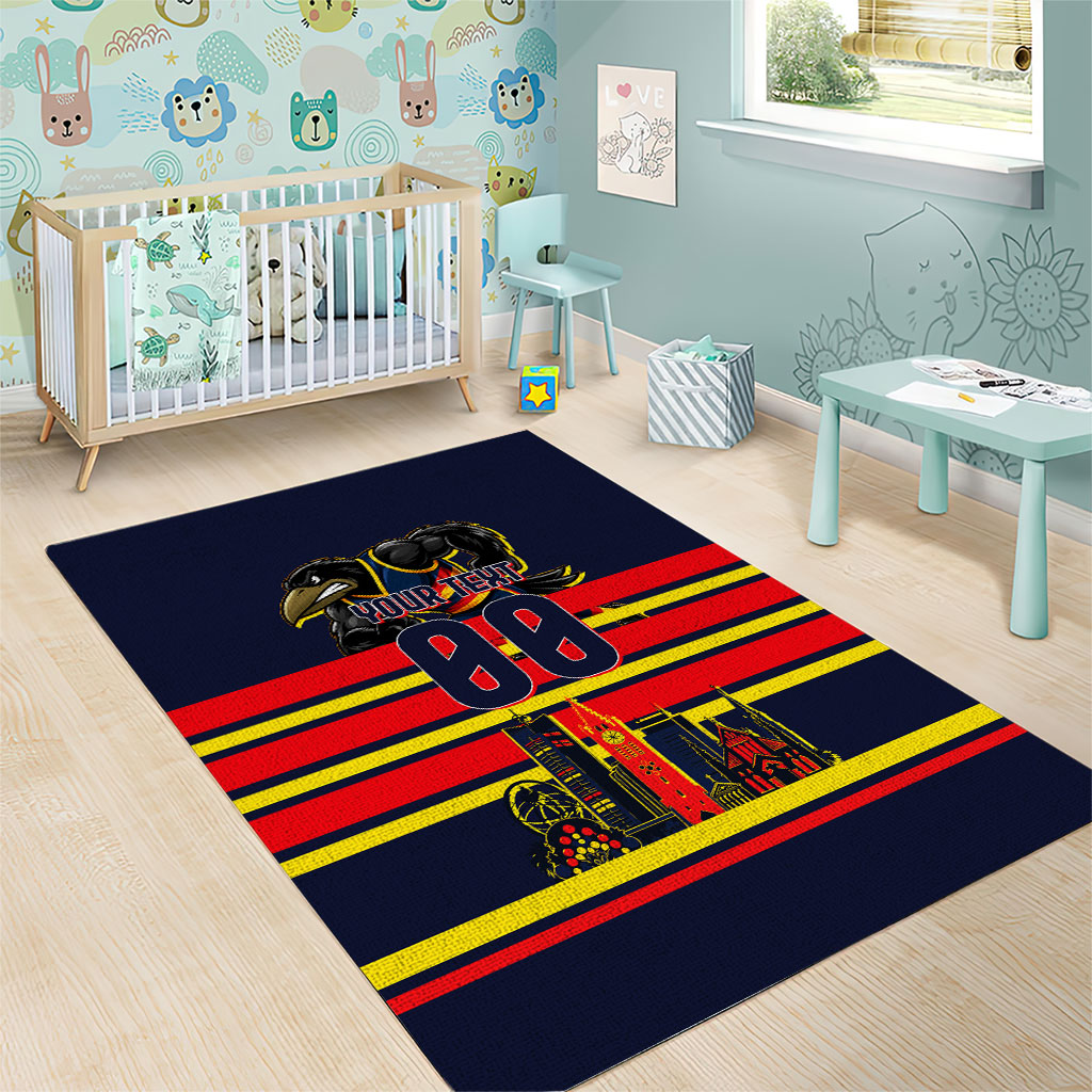 Personalised Adelaide Crows City Of Football Team Area Rug Adelaide City Skyline Illustration Sport Fan