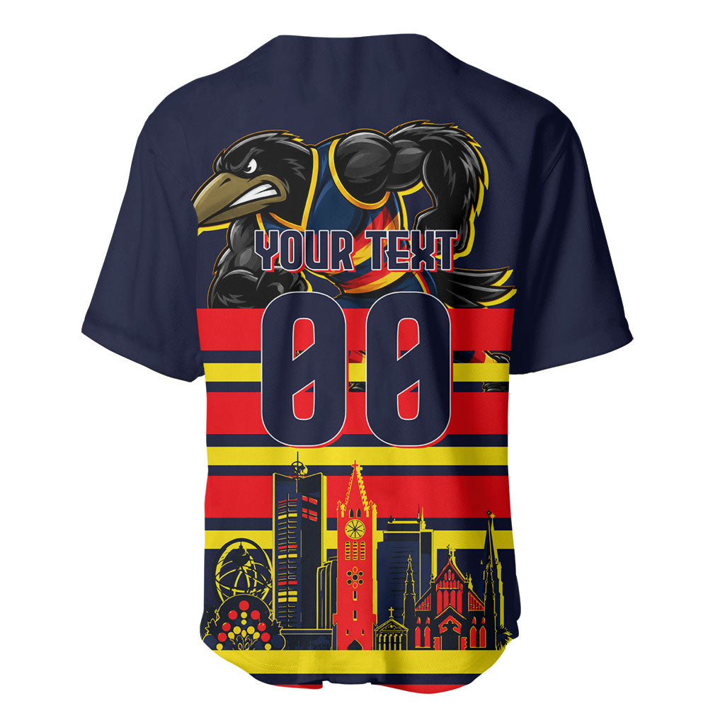 Personalised Adelaide Crows City Of Football Team Baseball Jersey Adelaide City Skyline Illustration Sport Fan