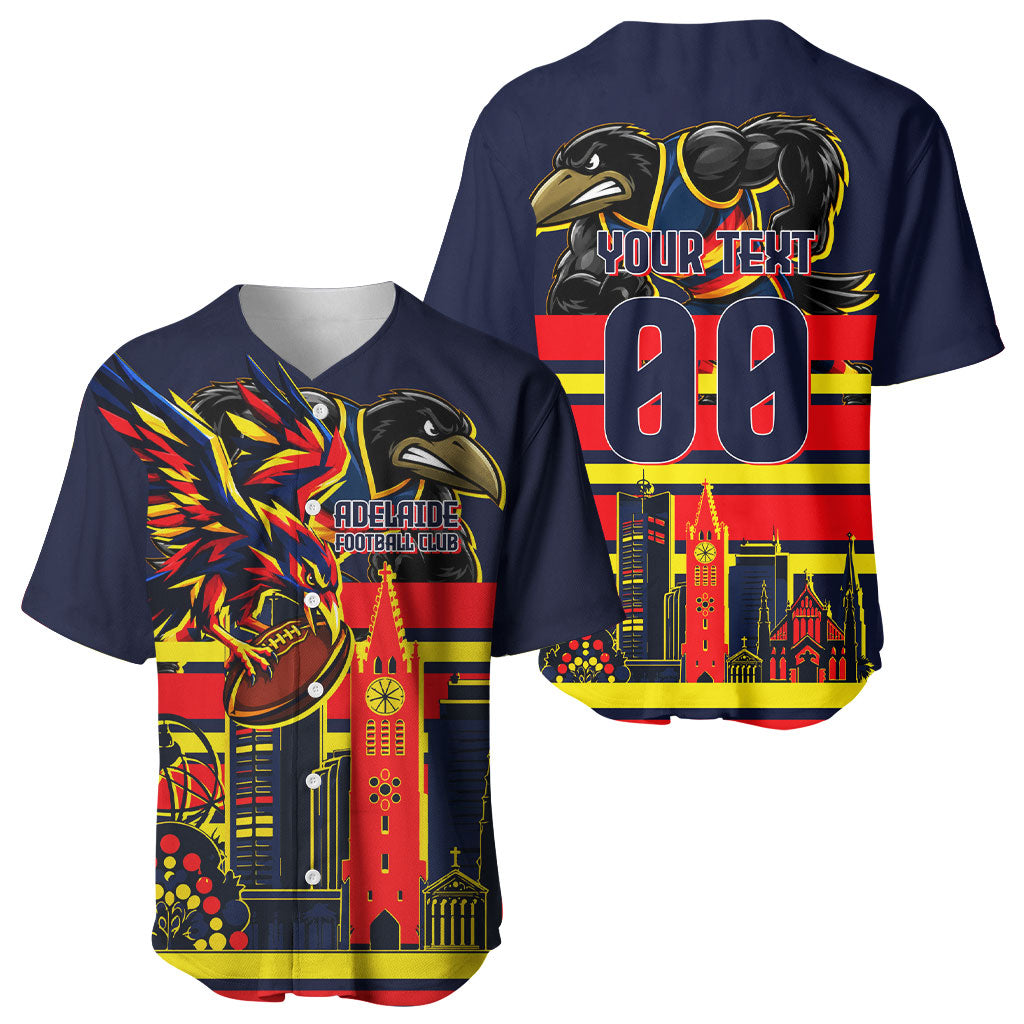 Personalised Adelaide Crows City Of Football Team Baseball Jersey Adelaide City Skyline Illustration Sport Fan