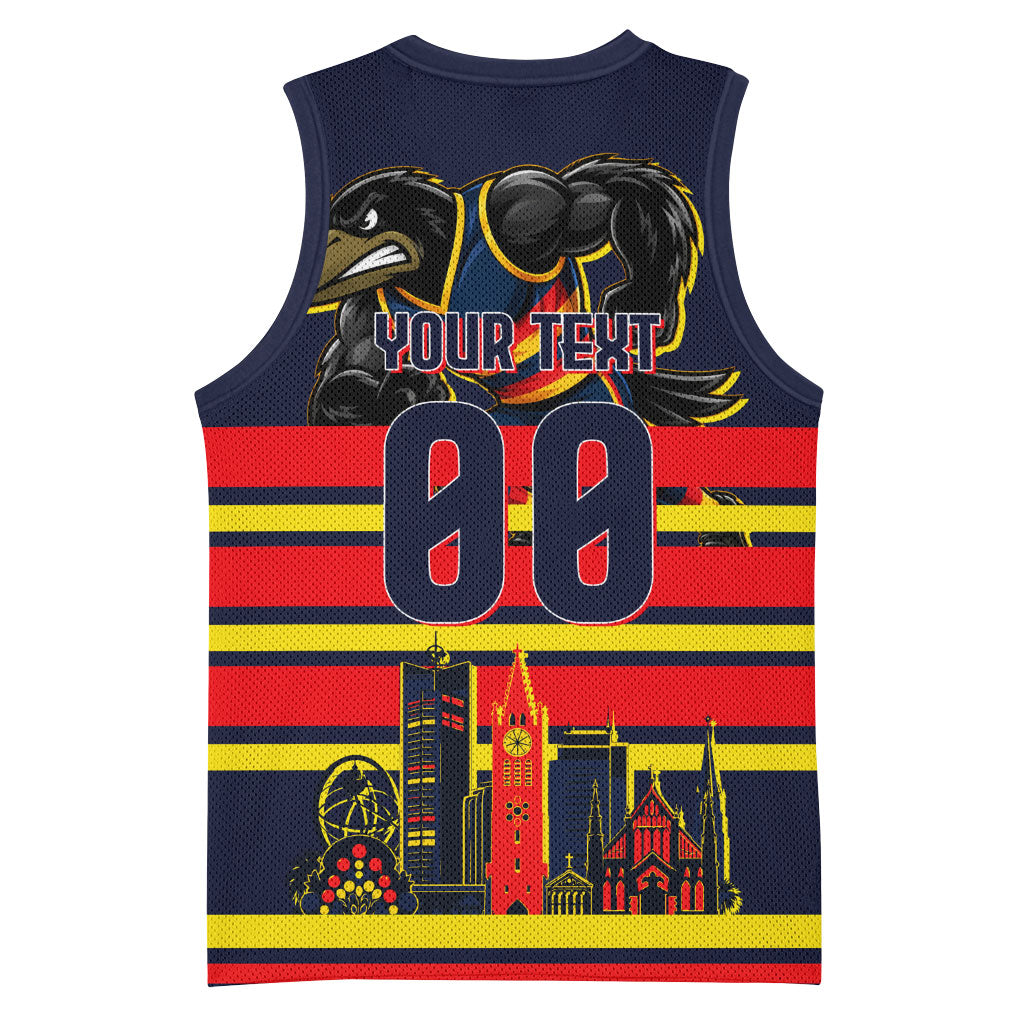 Personalised Adelaide Crows City Of Football Team Basketball Jersey Adelaide City Skyline Illustration Sport Fan