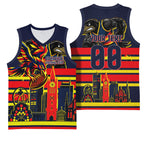 Personalised Adelaide Crows City Of Football Team Basketball Jersey Adelaide City Skyline Illustration Sport Fan