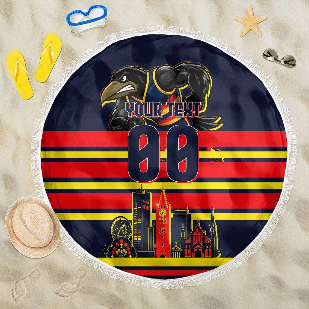 Personalised Adelaide Crows City Of Football Team Beach Blanket Adelaide City Skyline Illustration Sport Fan