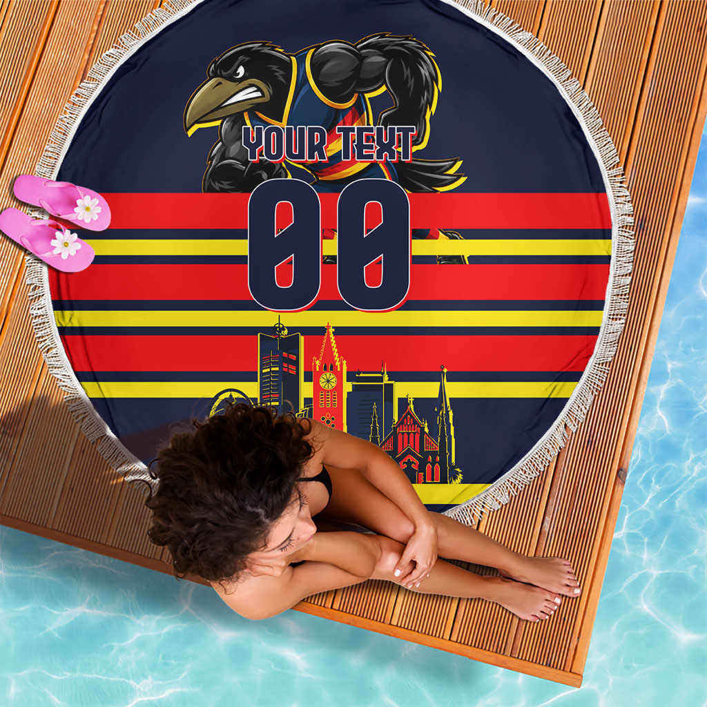 Personalised Adelaide Crows City Of Football Team Beach Blanket Adelaide City Skyline Illustration Sport Fan