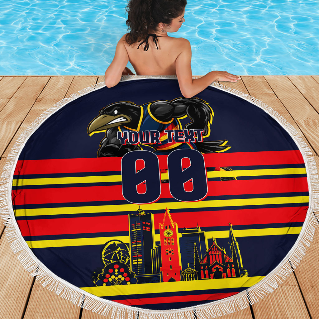 Personalised Adelaide Crows City Of Football Team Beach Blanket Adelaide City Skyline Illustration Sport Fan