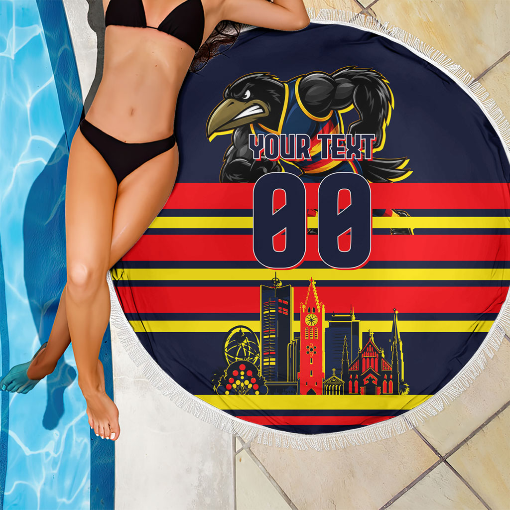 Personalised Adelaide Crows City Of Football Team Beach Blanket Adelaide City Skyline Illustration Sport Fan