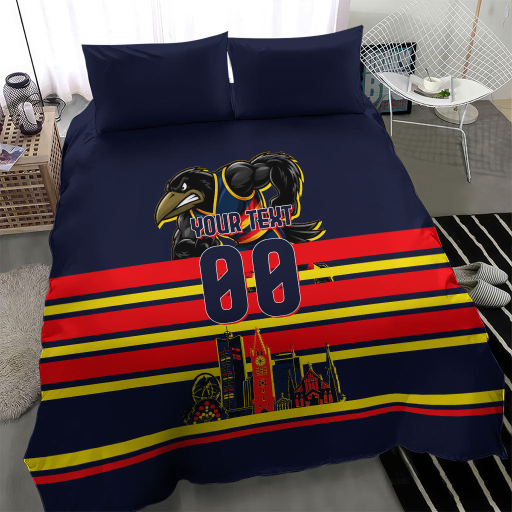 Personalised Adelaide Crows City Of Football Team Bedding Set Adelaide City Skyline Illustration Sport Fan