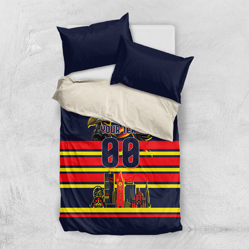 Personalised Adelaide Crows City Of Football Team Bedding Set Adelaide City Skyline Illustration Sport Fan