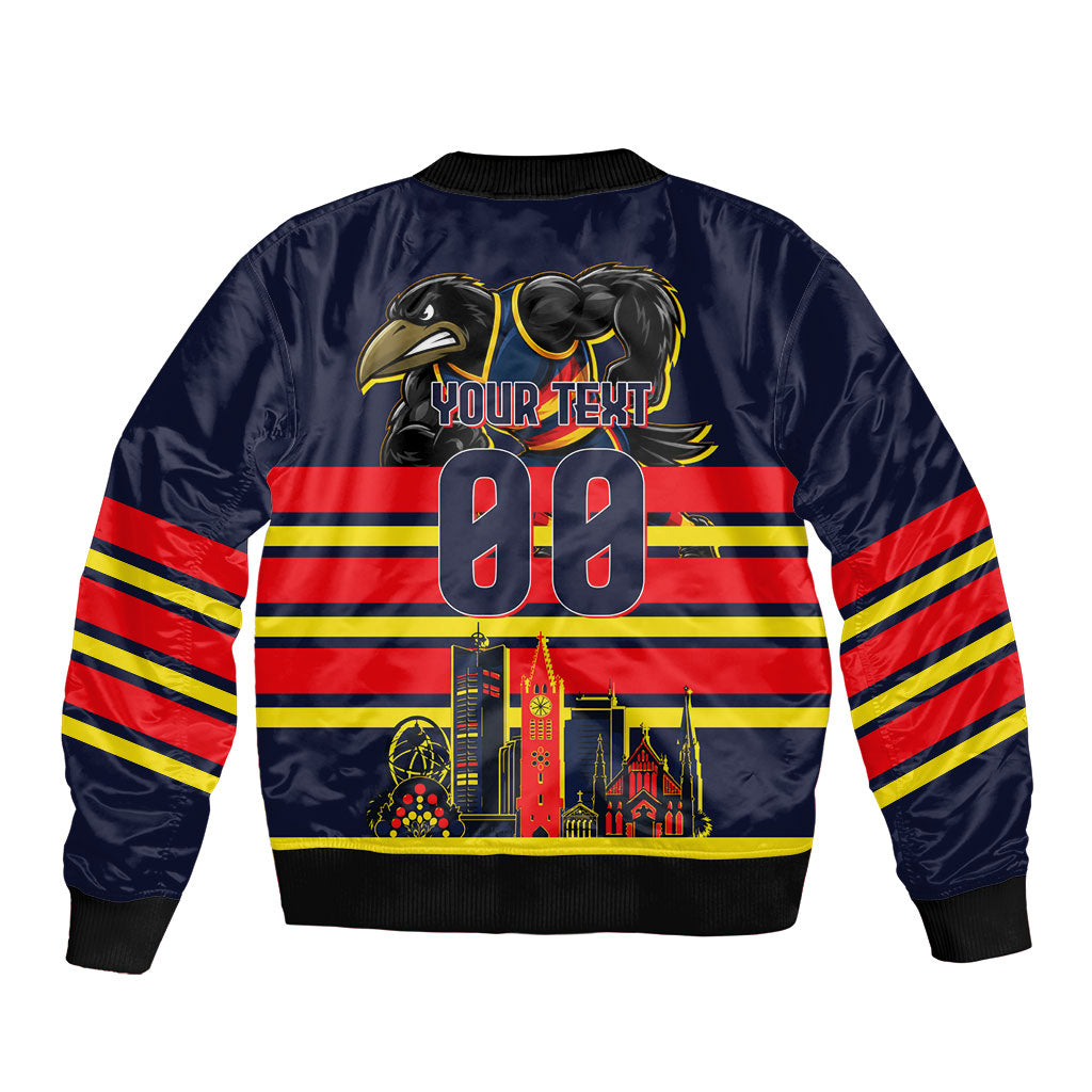Personalised Adelaide Crows City Of Football Team Bomber Jacket Adelaide City Skyline Illustration Sport Fan