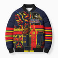 Personalised Adelaide Crows City Of Football Team Bomber Puffer Jacket Adelaide City Skyline Illustration Sport Fan