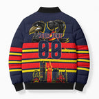 Personalised Adelaide Crows City Of Football Team Bomber Puffer Jacket Adelaide City Skyline Illustration Sport Fan