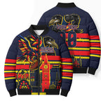 Personalised Adelaide Crows City Of Football Team Bomber Puffer Jacket Adelaide City Skyline Illustration Sport Fan