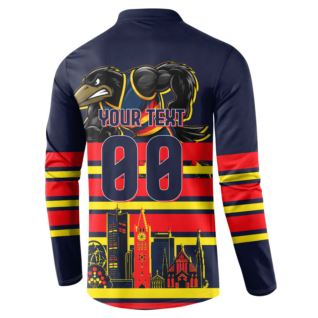 Personalised Adelaide Crows City Of Football Team Button Sweatshirt Adelaide City Skyline Illustration Sport Fan