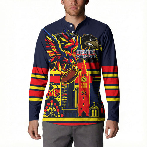 Personalised Adelaide Crows City Of Football Team Button Sweatshirt Adelaide City Skyline Illustration Sport Fan