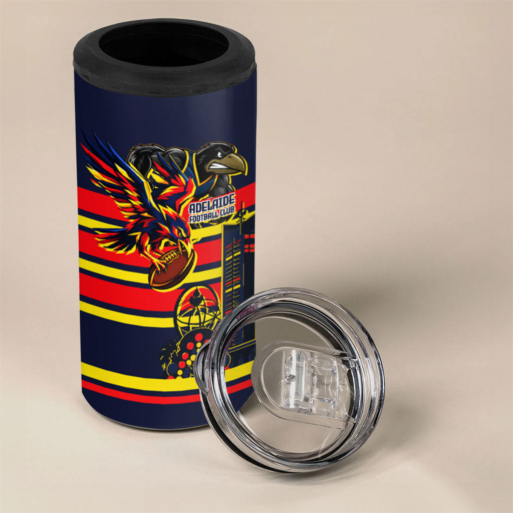 Personalised Adelaide Crows City Of Football Team 4 in 1 Can Cooler Tumbler Adelaide City Skyline Illustration Sport Fan