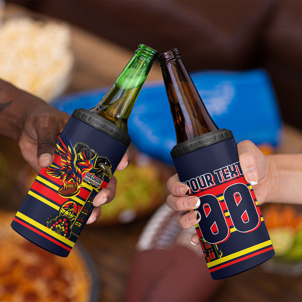 Personalised Adelaide Crows City Of Football Team 4 in 1 Can Cooler Tumbler Adelaide City Skyline Illustration Sport Fan
