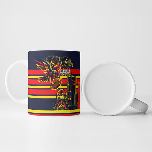 Personalised Adelaide Crows City Of Football Team Ceramic Mug Adelaide City Skyline Illustration Sport Fan