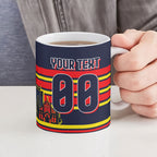 Personalised Adelaide Crows City Of Football Team Ceramic Mug Adelaide City Skyline Illustration Sport Fan