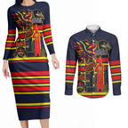 Personalised Adelaide Crows City Of Football Team Couples Matching Long Sleeve Bodycon Dress and Long Sleeve Button Shirt Adelaide City Skyline Illustration Sport Fan
