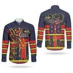 Personalised Adelaide Crows City Of Football Team Couples Matching Short Sleeve Bodycon Dress and Long Sleeve Button Shirt Adelaide City Skyline Illustration Sport Fan