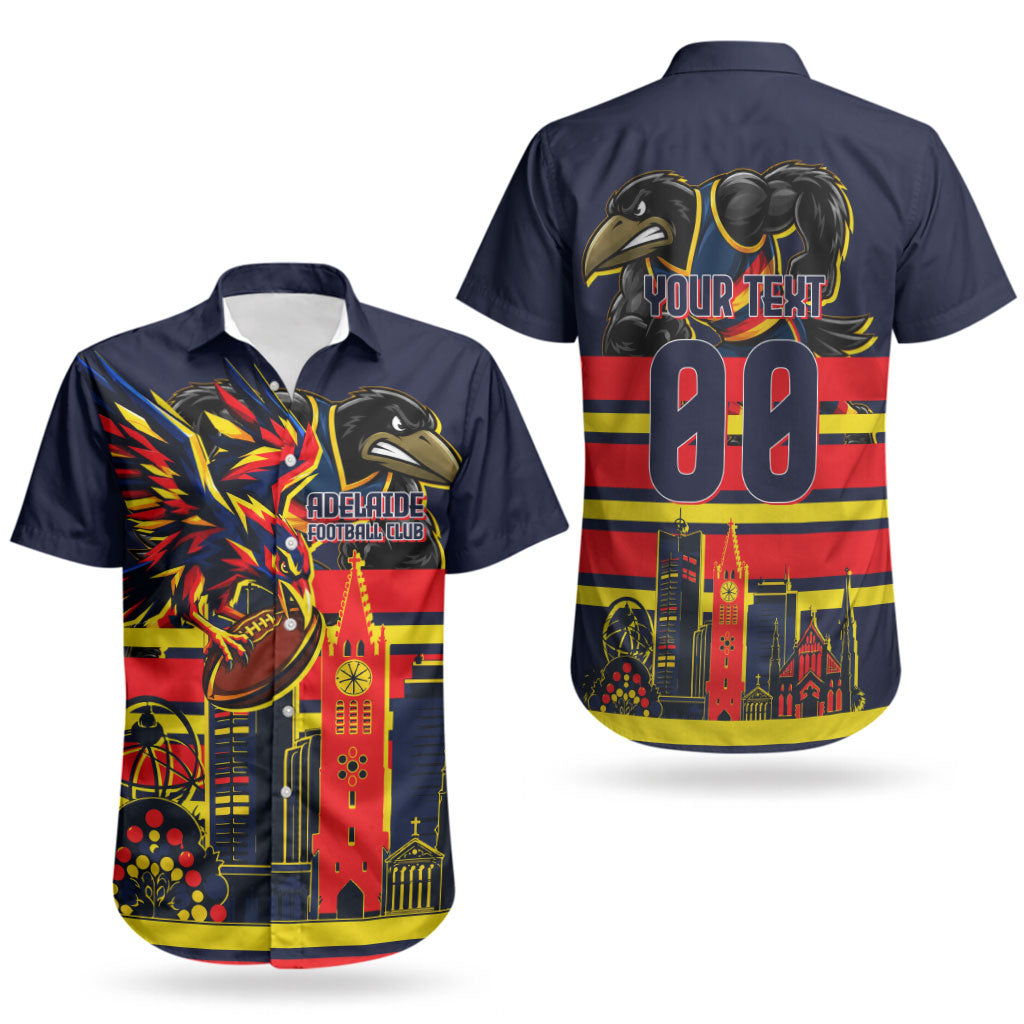 Personalised Adelaide Crows City Of Football Team Couples Matching Summer Maxi Dress and Hawaiian Shirt Adelaide City Skyline Illustration Sport Fan