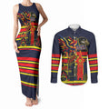 Personalised Adelaide Crows City Of Football Team Couples Matching Tank Maxi Dress and Long Sleeve Button Shirt Adelaide City Skyline Illustration Sport Fan