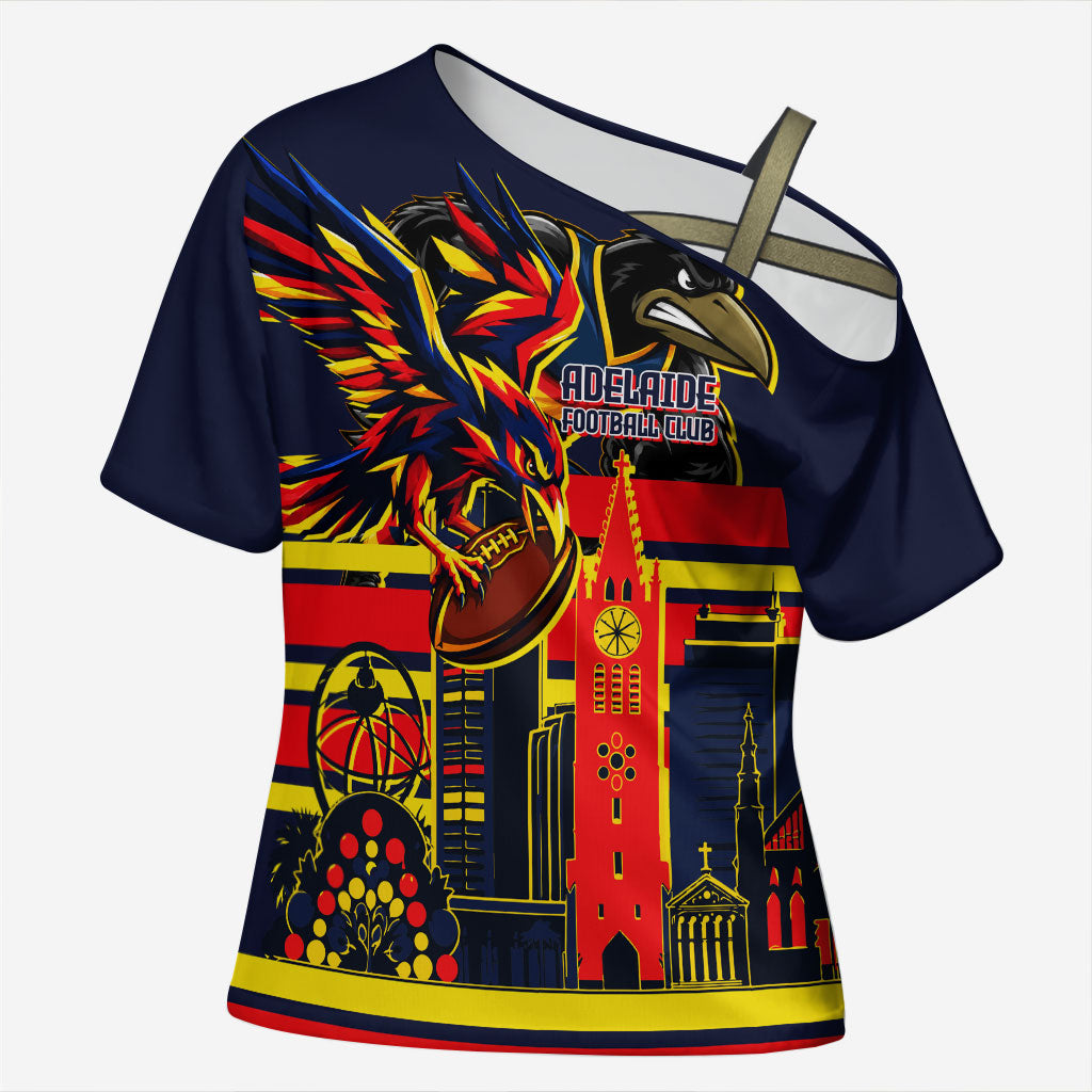 Personalised Adelaide Crows City Of Football Team Cross Shoulder Shirt Adelaide City Skyline Illustration Sport Fan