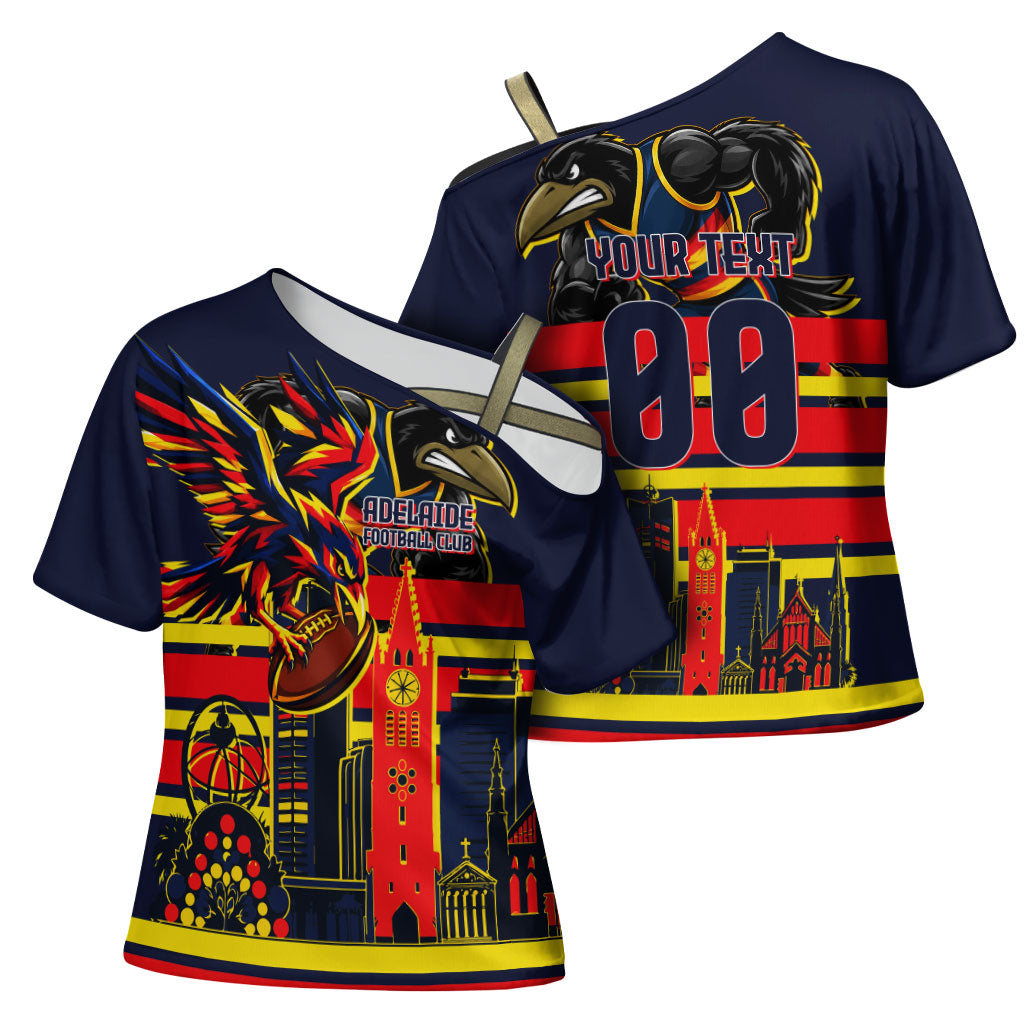 Personalised Adelaide Crows City Of Football Team Cross Shoulder Shirt Adelaide City Skyline Illustration Sport Fan