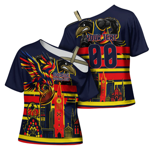 Personalised Adelaide Crows City Of Football Team Cross Shoulder Shirt Adelaide City Skyline Illustration Sport Fan