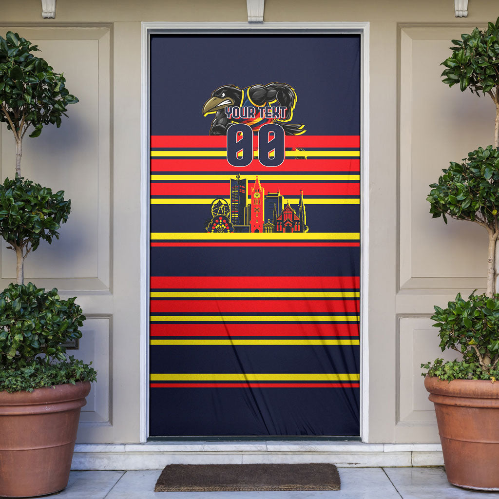 Personalised Adelaide Crows City Of Football Team Door Cover Adelaide City Skyline Illustration Sport Fan