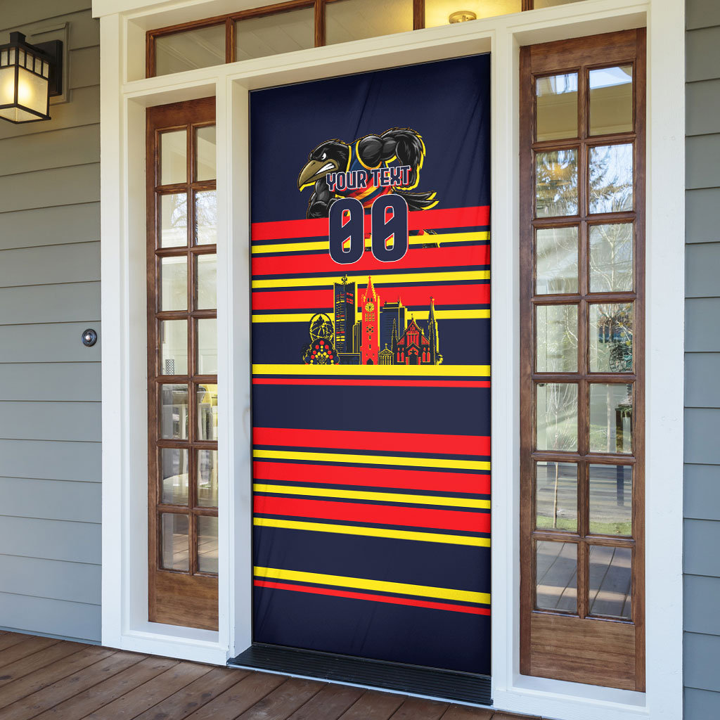 Personalised Adelaide Crows City Of Football Team Door Cover Adelaide City Skyline Illustration Sport Fan