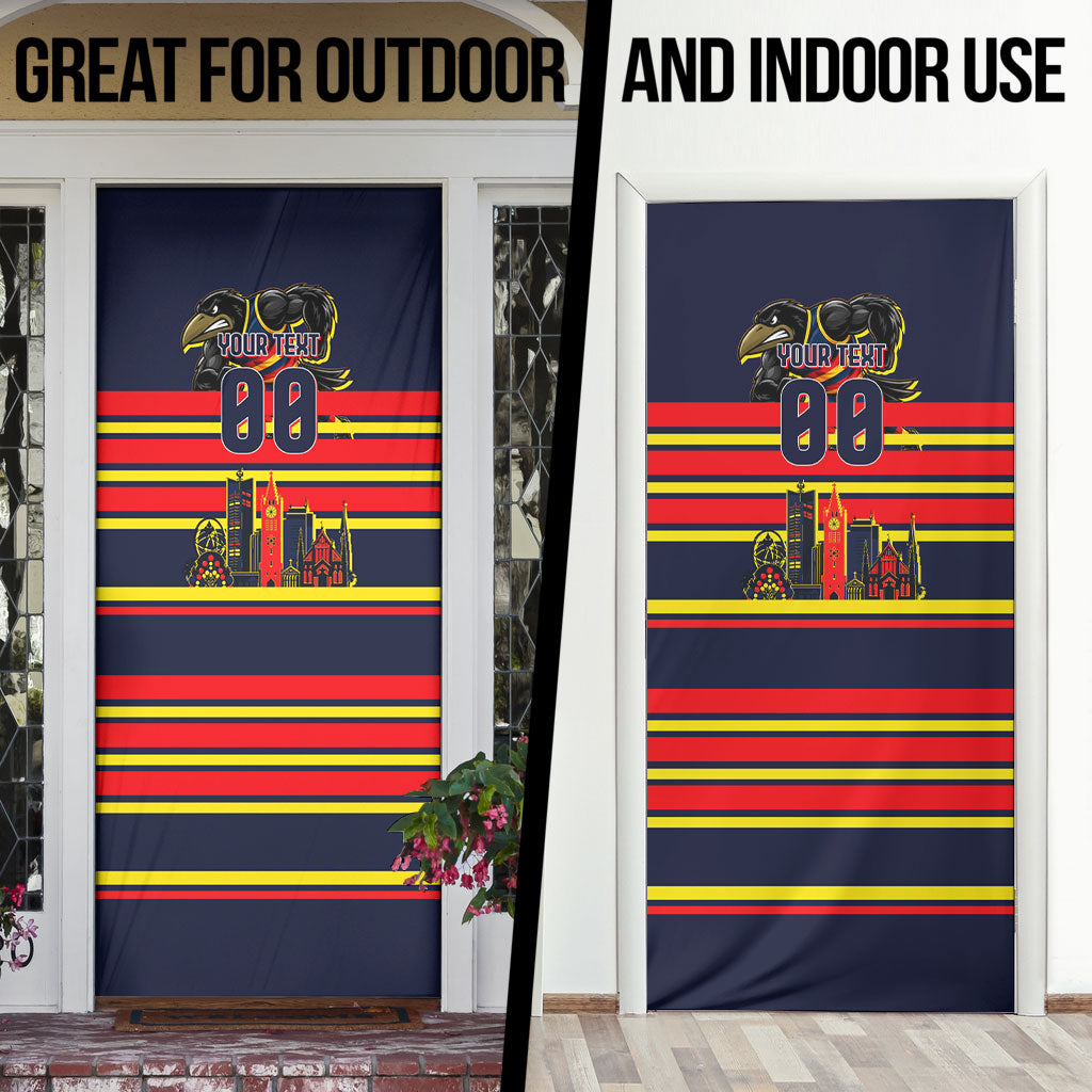Personalised Adelaide Crows City Of Football Team Door Cover Adelaide City Skyline Illustration Sport Fan