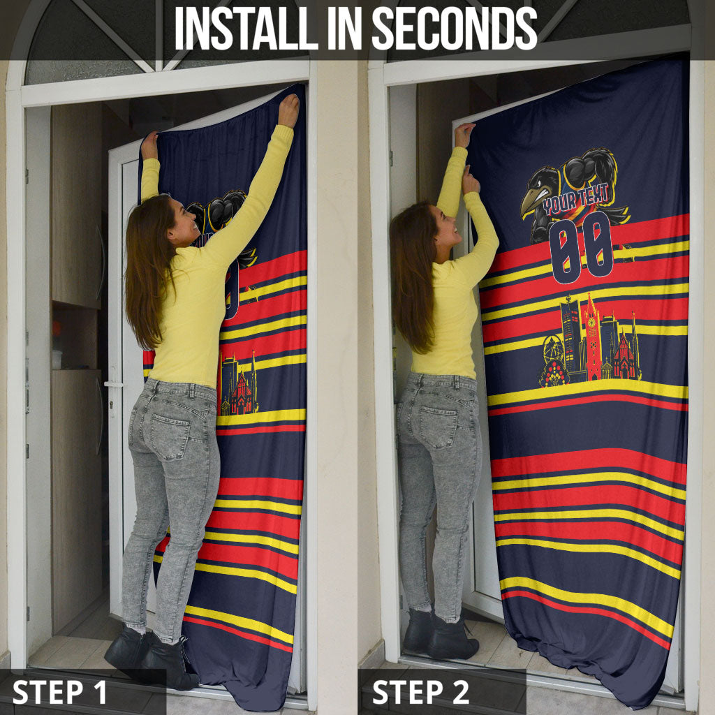Personalised Adelaide Crows City Of Football Team Door Cover Adelaide City Skyline Illustration Sport Fan