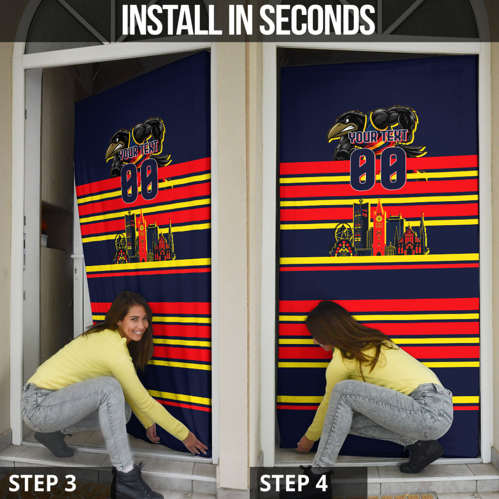 Personalised Adelaide Crows City Of Football Team Door Cover Adelaide City Skyline Illustration Sport Fan