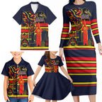 Personalised Adelaide Crows City Of Football Team Family Matching Long Sleeve Bodycon Dress and Hawaiian Shirt Adelaide City Skyline Illustration Sport Fan