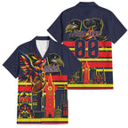 Personalised Adelaide Crows City Of Football Team Family Matching Off Shoulder Maxi Dress and Hawaiian Shirt Adelaide City Skyline Illustration Sport Fan
