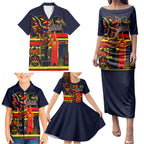 Personalised Adelaide Crows City Of Football Team Family Matching Puletasi and Hawaiian Shirt Adelaide City Skyline Illustration Sport Fan