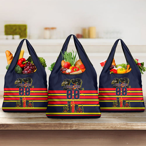 Personalised Adelaide Crows City Of Football Team Grocery Bag Adelaide City Skyline Illustration Sport Fan