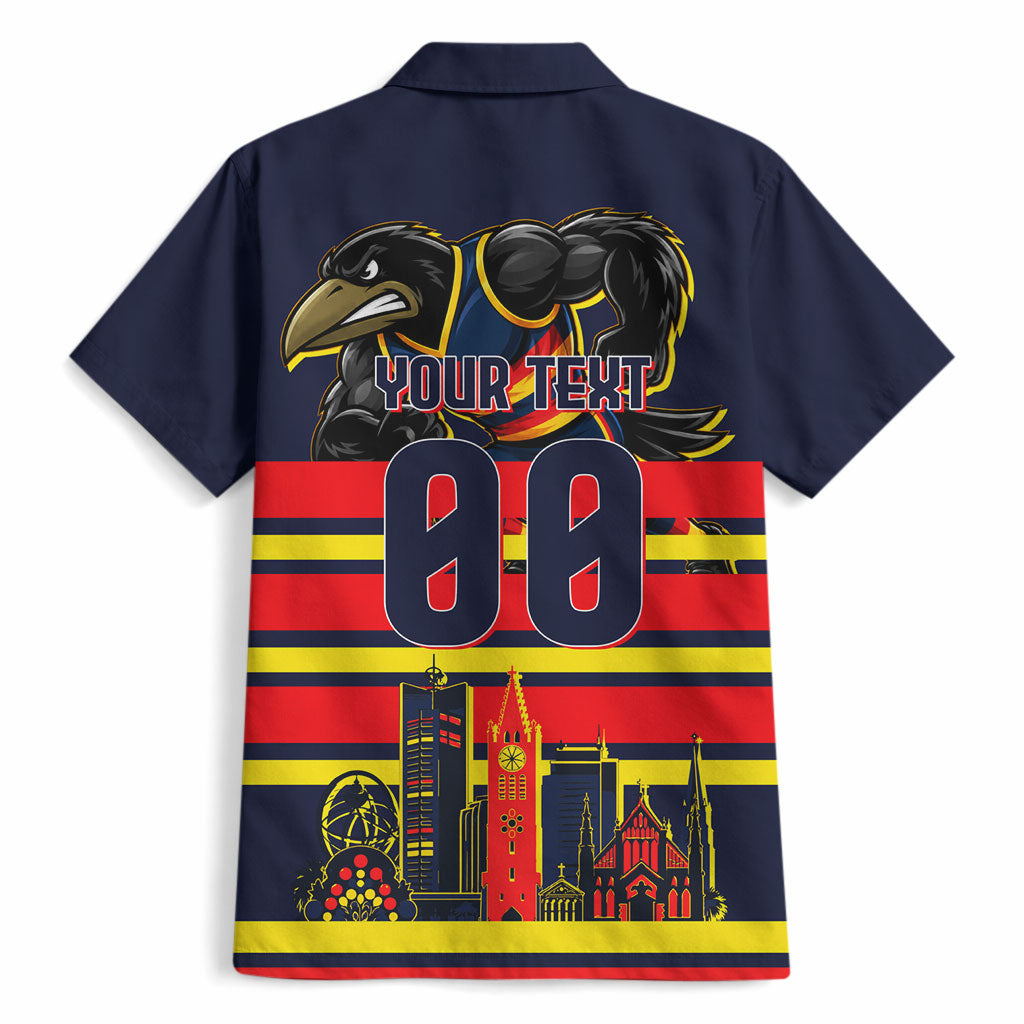 Personalised Adelaide Crows City Of Football Team Hawaiian Shirt Adelaide City Skyline Illustration Sport Fan