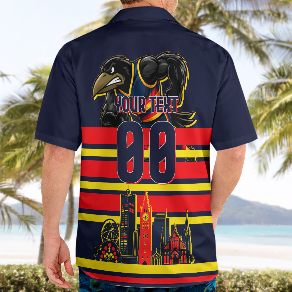 Personalised Adelaide Crows City Of Football Team Hawaiian Shirt Adelaide City Skyline Illustration Sport Fan