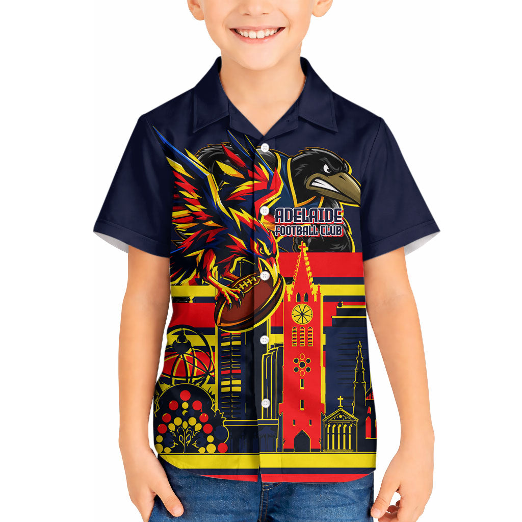 Personalised Adelaide Crows City Of Football Team Hawaiian Shirt Adelaide City Skyline Illustration Sport Fan