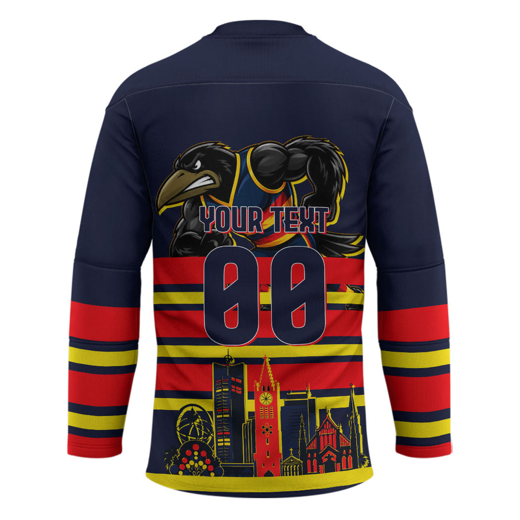 Personalised Adelaide Crows City Of Football Team Hockey Jersey Adelaide City Skyline Illustration Sport Fan