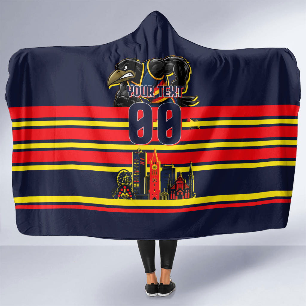 Personalised Adelaide Crows City Of Football Team Hooded Blanket Adelaide City Skyline Illustration Sport Fan