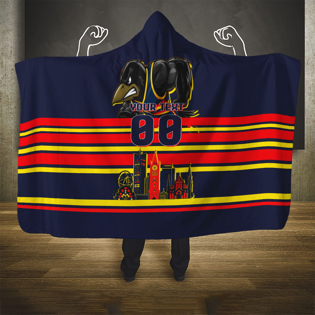 Personalised Adelaide Crows City Of Football Team Hooded Blanket Adelaide City Skyline Illustration Sport Fan