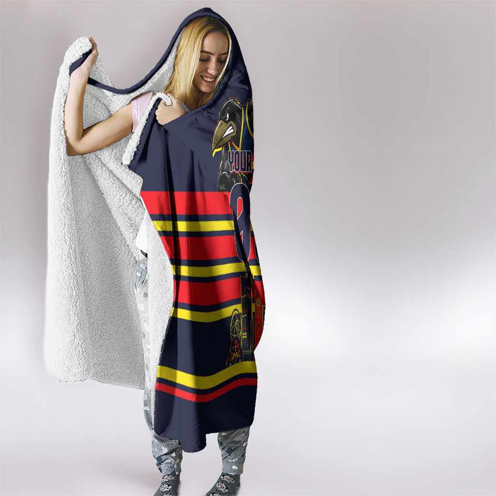 Personalised Adelaide Crows City Of Football Team Hooded Blanket Adelaide City Skyline Illustration Sport Fan