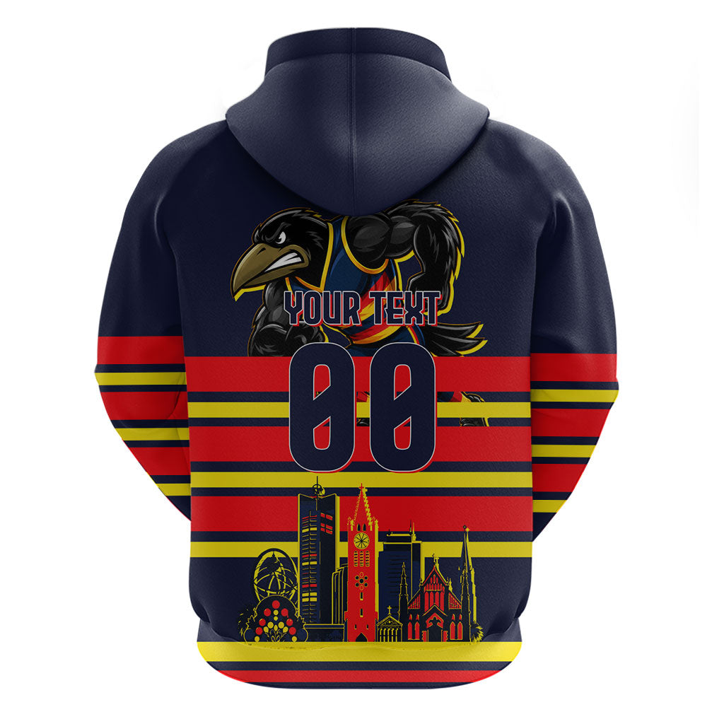 Personalised Adelaide Crows City Of Football Team Hoodie Adelaide City Skyline Illustration Sport Fan
