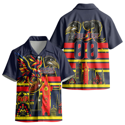 Personalised Adelaide Crows City Of Football Team Kid Hawaiian Shirt Adelaide City Skyline Illustration Sport Fan