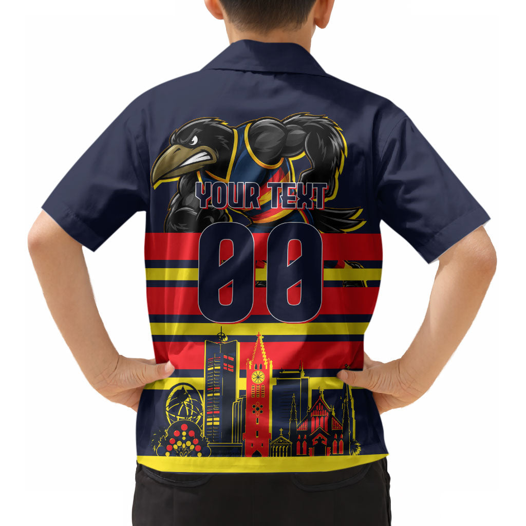 Personalised Adelaide Crows City Of Football Team Kid Hawaiian Shirt Adelaide City Skyline Illustration Sport Fan