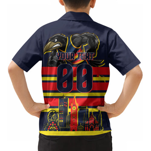 Personalised Adelaide Crows City Of Football Team Kid Hawaiian Shirt Adelaide City Skyline Illustration Sport Fan