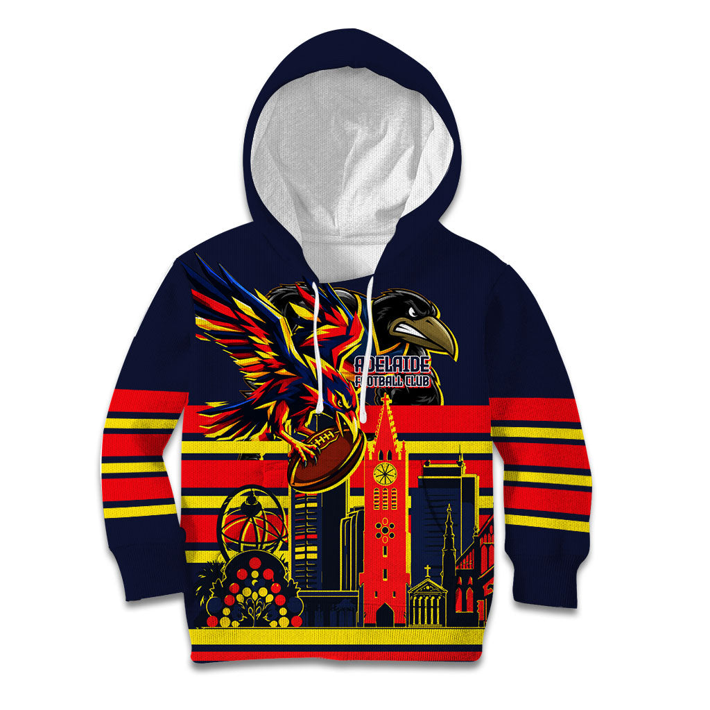 Personalised Adelaide Crows City Of Football Team Kid Hoodie Adelaide City Skyline Illustration Sport Fan