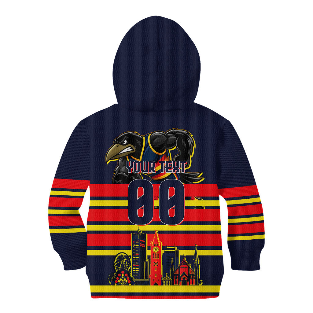 Personalised Adelaide Crows City Of Football Team Kid Hoodie Adelaide City Skyline Illustration Sport Fan